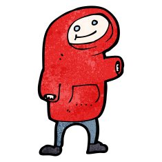cartoon boy in hooded top N46