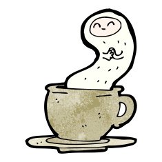 cartoon ghost in a teacup N2