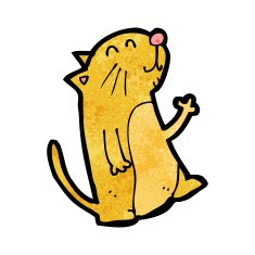 cartoon waving cat N6