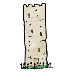 cartoon old castle tower N4