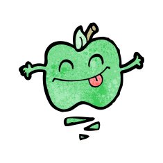 cartoon happy jumping apple N2