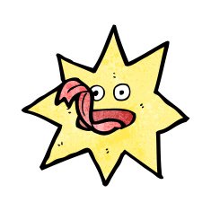 cartoon star with tongue N3
