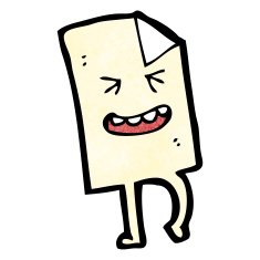cartoon paper letter character N11