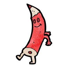 cartoon pencil walking N3