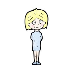 cartoon happy blond girl N23