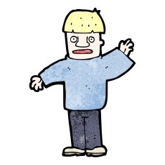 cartoon waving man N116