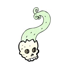 cartoon haunted skull N16
