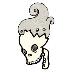 cartoon haunted skull N18