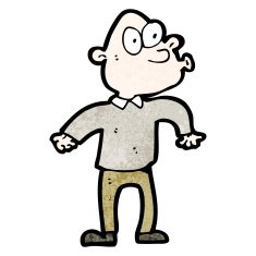 cartoon curious man N109
