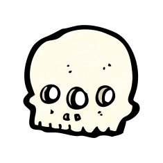 cartoon three eyed alien skull N3