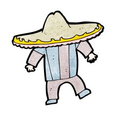 cartoon man in mexican outfit N5