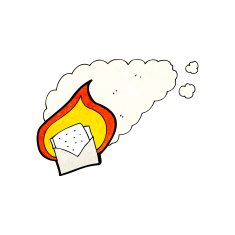 cartoon envelope burning N6