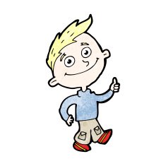 cartoon man giving thumbs up sign N35