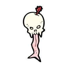 weird spooky skull cartoon N7