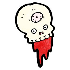 weird spooky skull cartoon N8