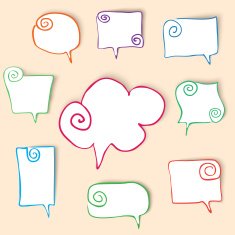 twisted hand drawn speech bubbles