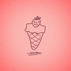 Strawberry ice cream doodle