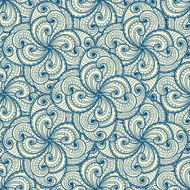 Floral beautiful blue seamless pattern