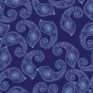 Floral seamless pattern with doodle paisley