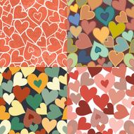 Set of hearts pattern