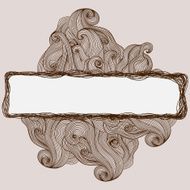 Vector frame made of abstract waves elements