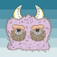 Fluffy monster with horns