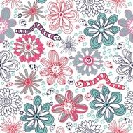 children seamless floral pattern