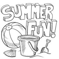 Summer fun beach vacation sketch