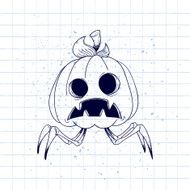 Doodle pumpkin monster