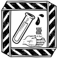 Dangerous chemical warning sign sketch