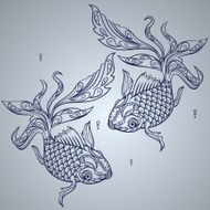 vector hand drawn fish