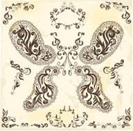 Calligraphic floral butterfly