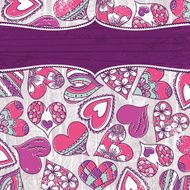 violet valentine background with color hearts