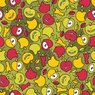 Crazy apple seamless pattern