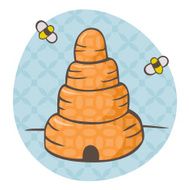 Beehive and bees