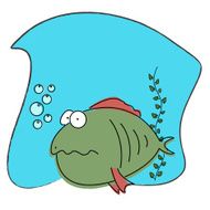 comic cartoon fish N37