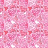 Seamless texture with funny hearts