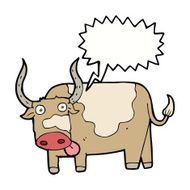 cartoon bull with speech bubble N35