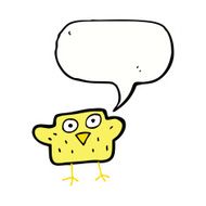 cartoon bird with speech bubble N406