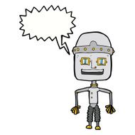 funny cartoon robot with speech bubble N61
