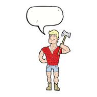 cartoon lumberjack with speech bubble N11