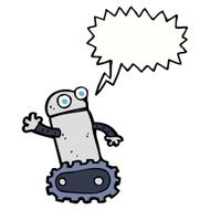 cartoon robot with speech bubble N239