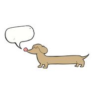 cartoon dachshund with speech bubble N17