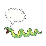 cartoon poisonous snake with speech bubble N11
