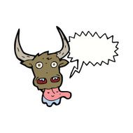 cartoon cow face with speech bubble N11