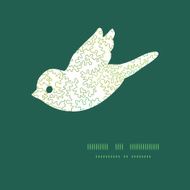 Vector curly doodle shapes bird silhouette pattern frame