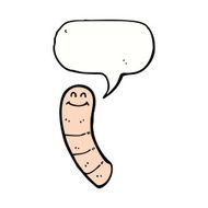 cartoon worm with speech bubble N15