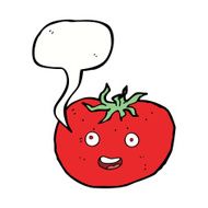 cartoon tomato with speech bubble N58
