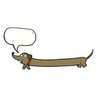 cartoon dachshund with speech bubble N18