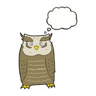 cartoon owl with thought bubble N89